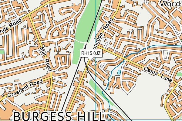 RH15 0JZ map - OS VectorMap District (Ordnance Survey)