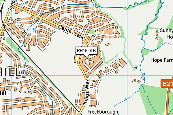 RH15 0LB map - OS VectorMap District (Ordnance Survey)