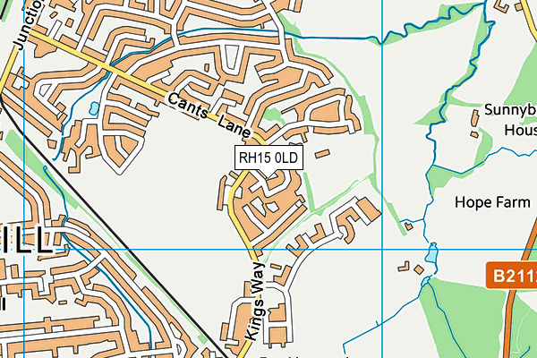 RH15 0LD map - OS VectorMap District (Ordnance Survey)