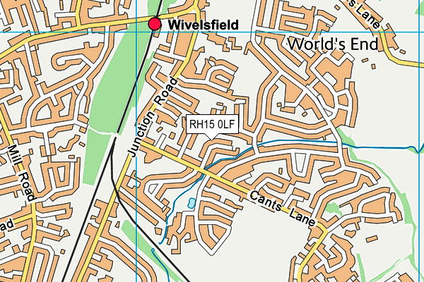 RH15 0LF map - OS VectorMap District (Ordnance Survey)