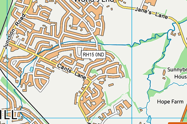 RH15 0ND map - OS VectorMap District (Ordnance Survey)