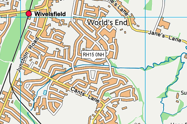 RH15 0NH map - OS VectorMap District (Ordnance Survey)