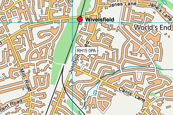 RH15 0PA map - OS VectorMap District (Ordnance Survey)