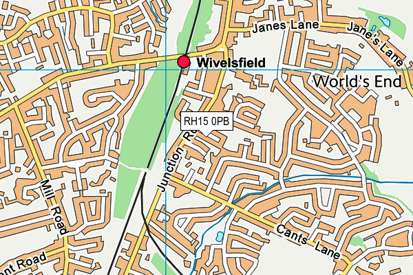 RH15 0PB map - OS VectorMap District (Ordnance Survey)