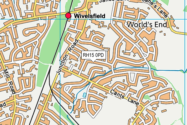 RH15 0PD map - OS VectorMap District (Ordnance Survey)