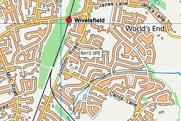 RH15 0PE map - OS VectorMap District (Ordnance Survey)