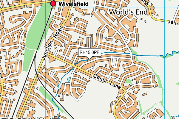 RH15 0PF map - OS VectorMap District (Ordnance Survey)