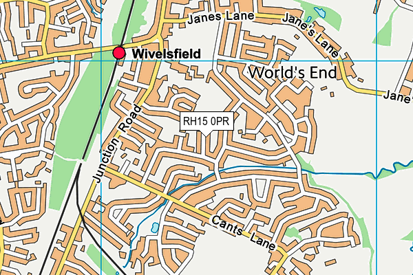 RH15 0PR map - OS VectorMap District (Ordnance Survey)