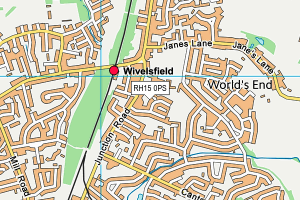 RH15 0PS map - OS VectorMap District (Ordnance Survey)