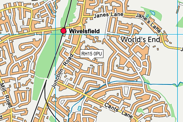 RH15 0PU map - OS VectorMap District (Ordnance Survey)