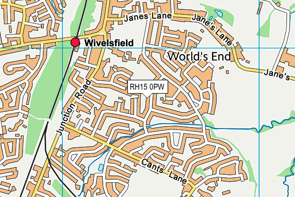 RH15 0PW map - OS VectorMap District (Ordnance Survey)