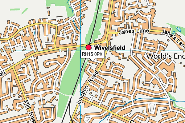 RH15 0PX map - OS VectorMap District (Ordnance Survey)