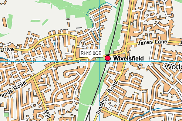 RH15 0QE map - OS VectorMap District (Ordnance Survey)