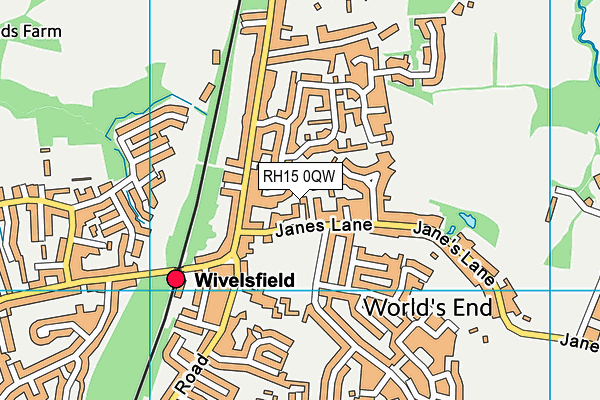RH15 0QW map - OS VectorMap District (Ordnance Survey)