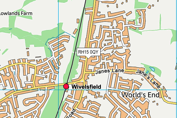 RH15 0QY map - OS VectorMap District (Ordnance Survey)
