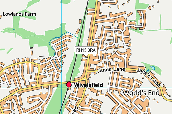 RH15 0RA map - OS VectorMap District (Ordnance Survey)