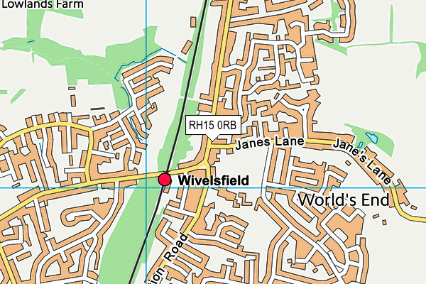 RH15 0RB map - OS VectorMap District (Ordnance Survey)