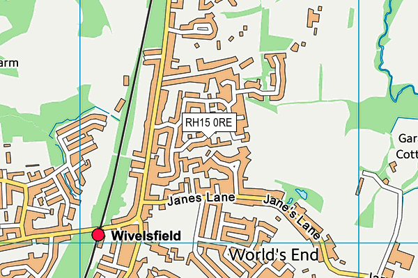 RH15 0RE map - OS VectorMap District (Ordnance Survey)