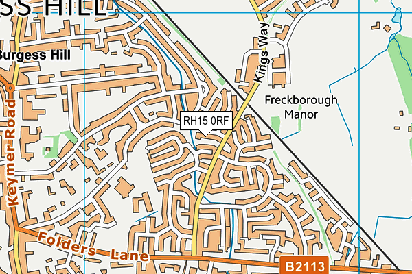 RH15 0RF map - OS VectorMap District (Ordnance Survey)