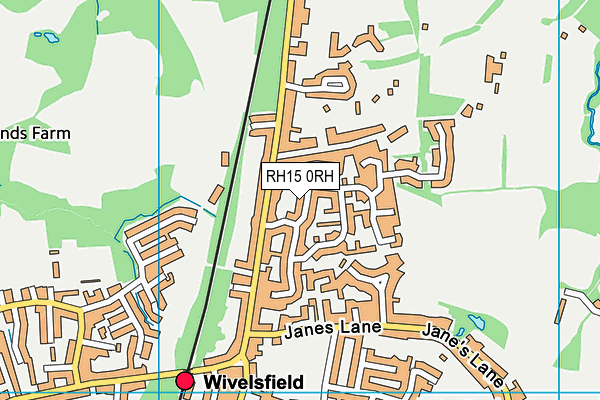 RH15 0RH map - OS VectorMap District (Ordnance Survey)
