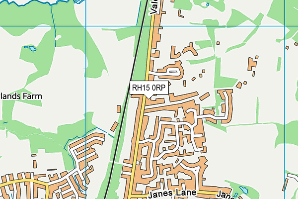 RH15 0RP map - OS VectorMap District (Ordnance Survey)