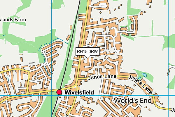 RH15 0RW map - OS VectorMap District (Ordnance Survey)