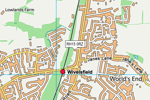 RH15 0RZ map - OS VectorMap District (Ordnance Survey)