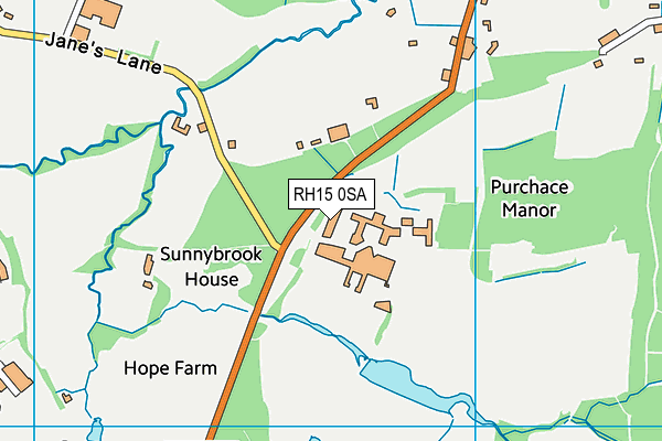 RH15 0SA map - OS VectorMap District (Ordnance Survey)