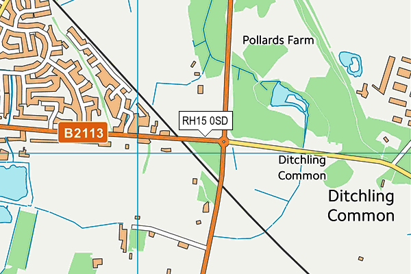 RH15 0SD map - OS VectorMap District (Ordnance Survey)