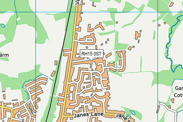 RH15 0ST map - OS VectorMap District (Ordnance Survey)