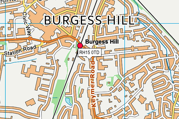 RH15 0TD map - OS VectorMap District (Ordnance Survey)