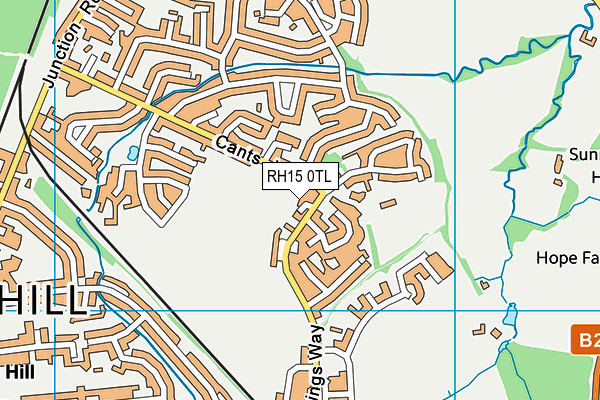 RH15 0TL map - OS VectorMap District (Ordnance Survey)