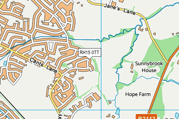 RH15 0TT map - OS VectorMap District (Ordnance Survey)