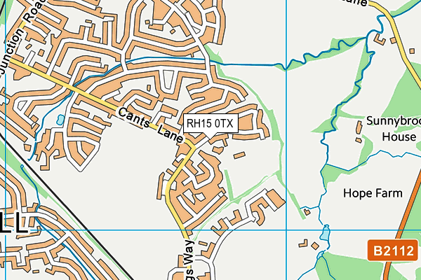 RH15 0TX map - OS VectorMap District (Ordnance Survey)