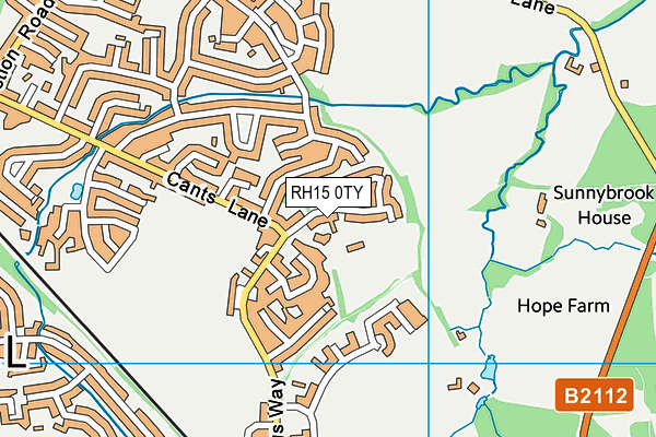 RH15 0TY map - OS VectorMap District (Ordnance Survey)