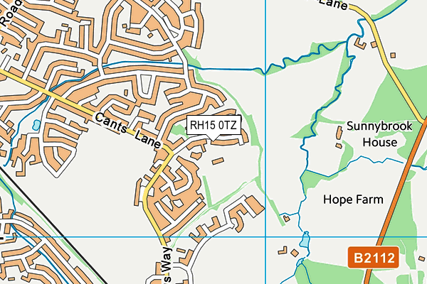 RH15 0TZ map - OS VectorMap District (Ordnance Survey)