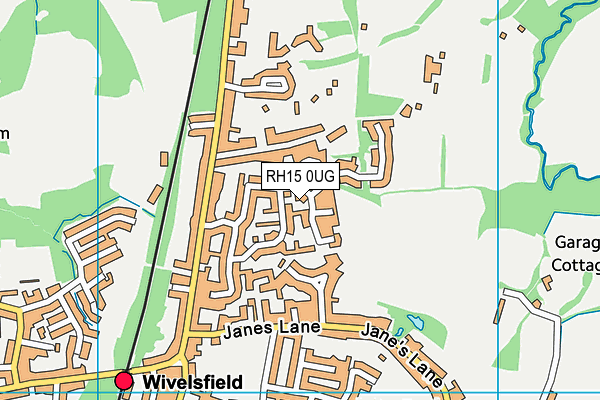 RH15 0UG map - OS VectorMap District (Ordnance Survey)