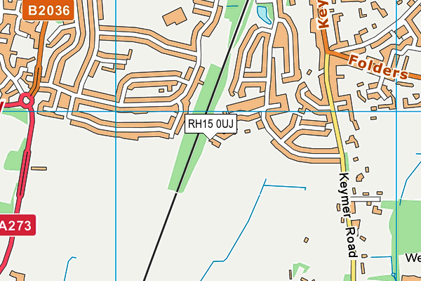 RH15 0UJ map - OS VectorMap District (Ordnance Survey)