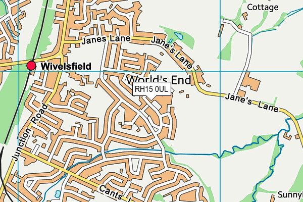 RH15 0UL map - OS VectorMap District (Ordnance Survey)