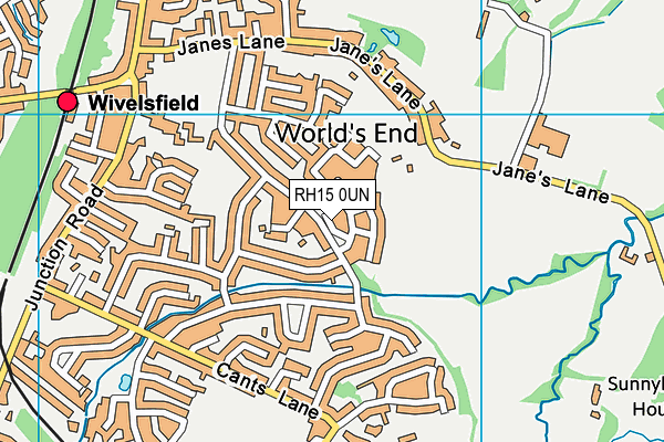 RH15 0UN map - OS VectorMap District (Ordnance Survey)