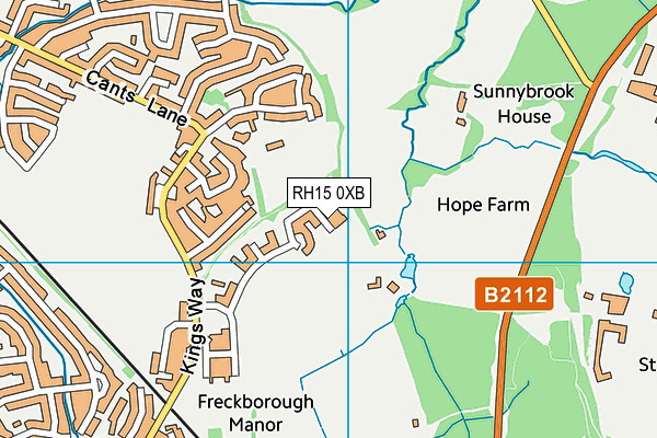 RH15 0XB map - OS VectorMap District (Ordnance Survey)