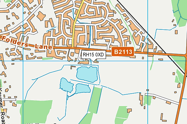 RH15 0XD map - OS VectorMap District (Ordnance Survey)