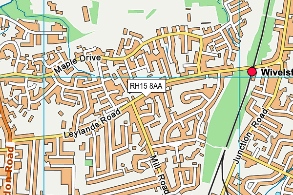RH15 8AA map - OS VectorMap District (Ordnance Survey)