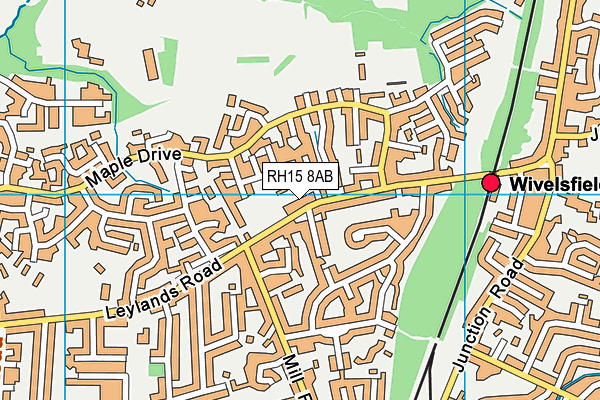 RH15 8AB map - OS VectorMap District (Ordnance Survey)