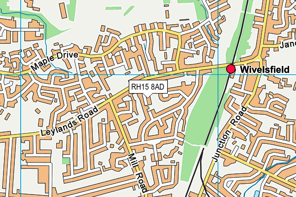 RH15 8AD map - OS VectorMap District (Ordnance Survey)