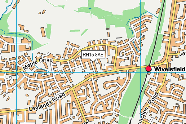 RH15 8AE map - OS VectorMap District (Ordnance Survey)
