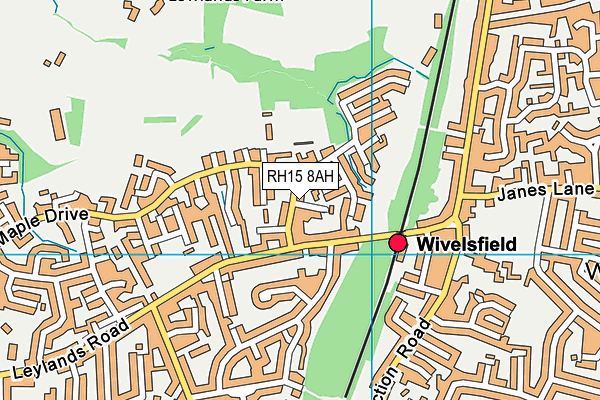 RH15 8AH map - OS VectorMap District (Ordnance Survey)