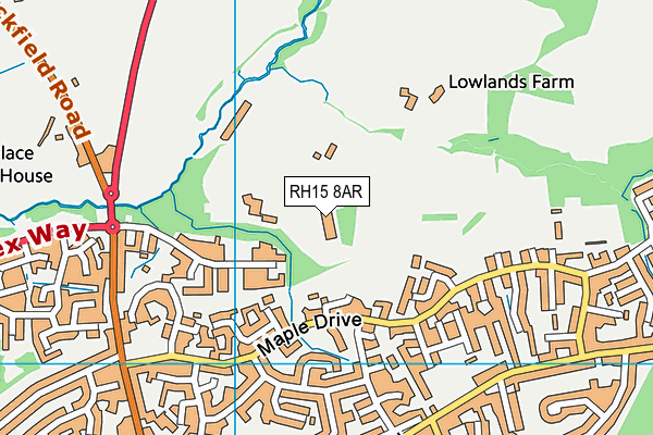 RH15 8AR map - OS VectorMap District (Ordnance Survey)