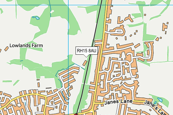 RH15 8AU map - OS VectorMap District (Ordnance Survey)