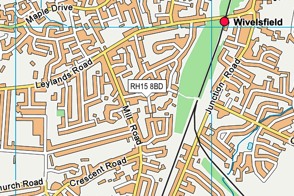 RH15 8BD map - OS VectorMap District (Ordnance Survey)